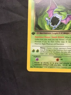 Pokemon Cards: Team Rocket 1st Edition Rare: Dark Golbat 24/82 - Image 5
