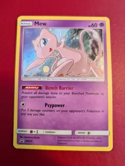 Mew SM215 Hidden Fates Black Star Promo Holo Pokemon Card - Near Mint Condition - Image 1