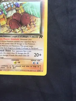 Pokemon Cards: Team Rocket 1st Edition Rare: Dark Dugtrio 23/82 - Image 4