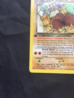 Pokemon Cards: Team Rocket 1st Edition Rare: Dark Dugtrio 23/82 - Image 5