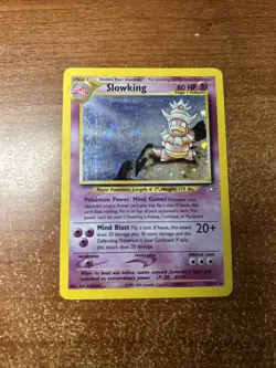 Pokemon Neo Genesis Slowking 14/111 Holo Rare Swirl Card MP - Image 1