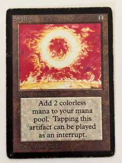 Magic the Gathering MTG Beta Sol Ring MP- (Beta Bob) - Image 1