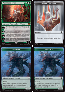 WRENN AND SEVEN w/ 2 Emblem /Treefolk Token mtg NM-M Innistrad Remastered Mythic - Image 1