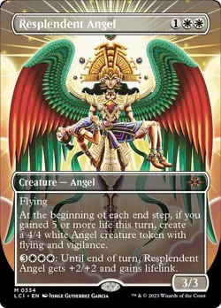 Borderless RESPLENDENT ANGEL mtg NM-M Lost Caverns of Ixalan 1 Mythic - Image 1