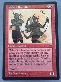 MTG-Goblin Recruiter Visions Regular-Light Play NM-Vintage Magic the Gathering - Image 1