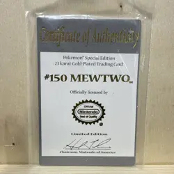 1999 Mewtwo Pokemon 23k Gold Plated Card Limited Edition Burger King In Ball - Image 4