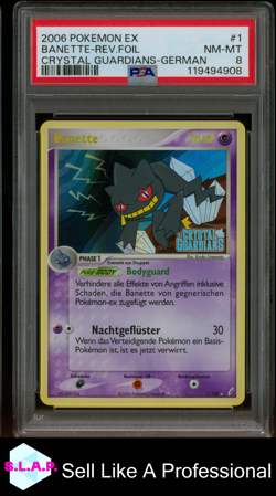 BANETTE-REV.FOIL CRYSTAL GUARDIANS-GER POKEMON EX CRYSTAL GUARDIANS 2006 1 PSA 8 - Image 1