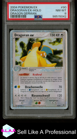 DRAGORAN EX-HOLO DRAGON GERMAN POKEMON GERMAN EX DRAGON 2004 90 PSA 8 - Image 1