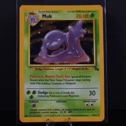 Pokemon TCG Muk 13/62 Fossil Unlimited Holo Rare WOTC MP - Image 1