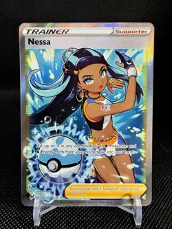POKEMON NESSA TG27/TG30 SWORD & SHIELD LOST ORIGIN TRAINER GALLERY FULL ART - NM - Image 1