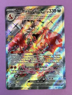 Pokemon Charizard Ex Black Star Promo 074 Full Art Paldean Fates Tin (b) - Image 3