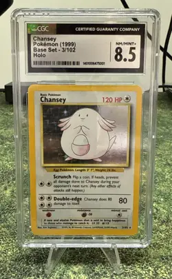 CGC 8.5 NM/MINT+ ✨ - Chansey 003/102 Base Set Holo - 1999 Pokemon - Image 1