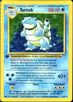 Blastoise German 1st Edition Base Set Holo 1999 LP 2/102 Turtok - Image 1