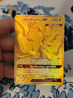 2018 Pokemon Ultra Necrozma GX 78/70 Dragon Majesty Full Art Secret Rare Gold LP - Image 1
