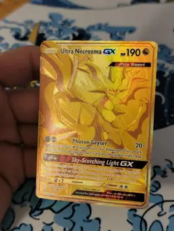 2018 Pokemon Ultra Necrozma GX 78/70 Dragon Majesty Full Art Secret Rare Gold LP - Image 2