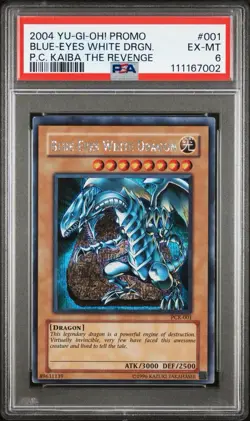 2004 Yu-Gi-Oh! Blue-Eyes White Dragon Power of Chaos: Kaiba PCK Secret PSA 6 - Image 1