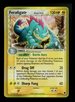 #2 Feraligatr 2/101 Delta Species EX Dragon Frontiers 2006 Holo Pokemon Card TCG - Image 1