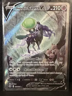 Pokemon TCG Shadow Rider Calyrex V Full Art Holo Card Chilling Reign 172/198 NM - Image 1