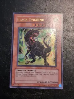 Yu-Gi-Oh! ULTRA RARE HOLO CARD BLACK TYRANNO IOC-075 1996 VINTAGE PRINT VLP - Image 1
