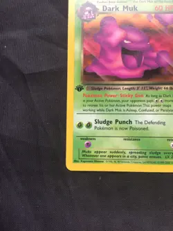 Pokemon Cards: Team Rocket 1st Edition Uncommon: Dark Muk 41/82 - Image 5