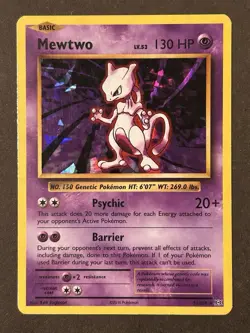 Pokemon Mewtwo TCG Evolutions 51/108 Cracked Ice Holo Promo Card - Image 1