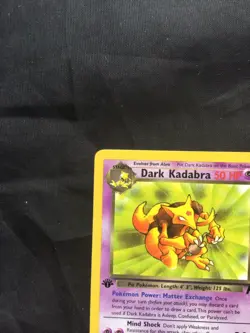 Pokemon Cards: Team Rocket 1st Edition Uncommon: Dark Kadabra 39/82 - Image 2