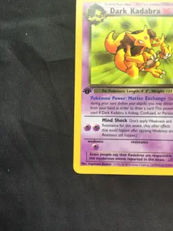 Pokemon Cards: Team Rocket 1st Edition Uncommon: Dark Kadabra 39/82 - Image 5