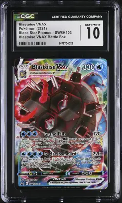CGC 10 Blastoise VMAX SWSH103 Full Art Black Star Promo Pokemon Card - Image 1