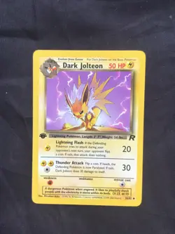 Pokemon Cards: Team Rocket 1st Edition Uncommon: Dark Jolteon 38/82 - Image 1