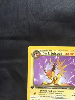 Pokemon Cards: Team Rocket 1st Edition Uncommon: Dark Jolteon 38/82 - Image 2