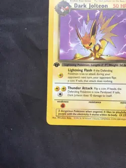 Pokemon Cards: Team Rocket 1st Edition Uncommon: Dark Jolteon 38/82 - Image 5