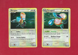 PORYGON & PORYGON2 #HGSS 22 & 23--BLACK STAR PROMO HOLO POKEMON CARDS - Image 1