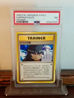 Sabrina’s Gaze Japanese Gym 2 Pokemon Card - PSA Near Mint 7 - Banned Art - Image 1