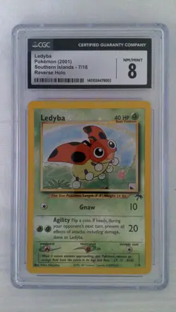 CGC 8 Ledyba 2001 Southern Islands 7/18 Reverse Holo Pokemon Card NM/MINT - Image 1