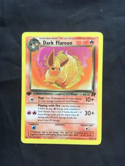 Pokemon Cards: Team Rocket 1st Edition Uncommon: Dark Flareon 35/82 - Image 1