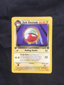 Pokemon Cards: Team Rocket 1st Edition Uncommon: Dark Electrode 34/82 - Image 1