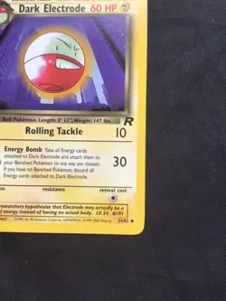 Pokemon Cards: Team Rocket 1st Edition Uncommon: Dark Electrode 34/82 - Image 4