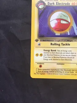 Pokemon Cards: Team Rocket 1st Edition Uncommon: Dark Electrode 34/82 - Image 5