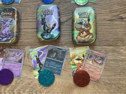 Pokemon Prismatic Evolutions Cosmo Promo Cards & EMPTY Mini Tins Costco Pack (8) - Image 5