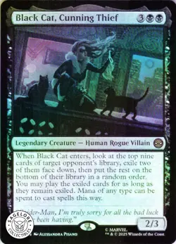 MTG Black Cat, Cunning Thief (52) | NM Foil | Spider-Man (SPM) - Image 1
