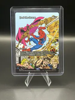 MTG Feed The Swarm 0016 (Borderless) NON FOIL Spider Man MYTHIC - Image 1