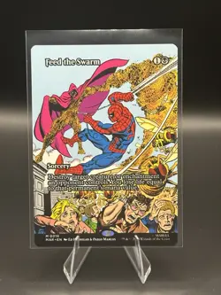 MTG Feed The Swarm 0016 (Borderless) NON FOIL Spider Man MYTHIC - Image 2