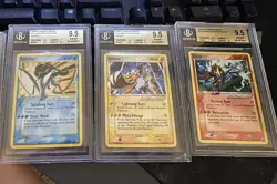 2005 Pokemon Ex Unseen Forces Suicune, Entei, and Raikou Gold Star BGS 9.5 - Image 1