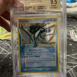 2005 Pokemon Ex Unseen Forces Suicune, Entei, and Raikou Gold Star BGS 9.5 - Image 2