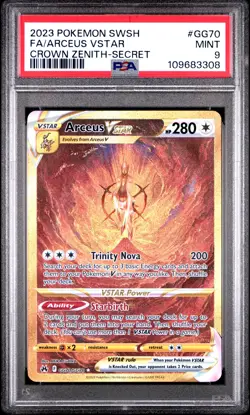 2023 POKEMON SWORD & SHIELD CROWN ZENITH SECRET FULL ART/ARCEUS VSTAR PSA 9 - Image 1
