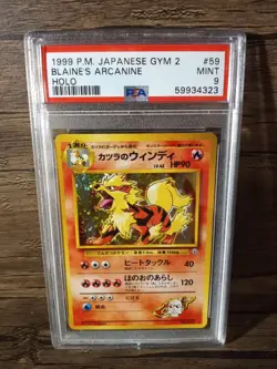 Blaine's Arcanine No. 059 Gym Holo Rare Japanese Pokemon - PSA 9 MINT - Image 1
