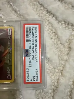 Pokemon TCG Armored Mewtwo PSA 7 Promo Fall 2019 SM Black Star - Image 2