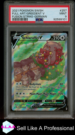 FA/SCHLARAFFEL V FUSION STRIKE-GER POKEMON SWSH FUSION STRIKE 2021 257 PSA 9 - Image 1