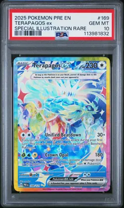 2025 POKEMON PRE EN-PRISMATIC EVOLUTIONS #169 TERAPAGOS EX PSA 10 - Image 1