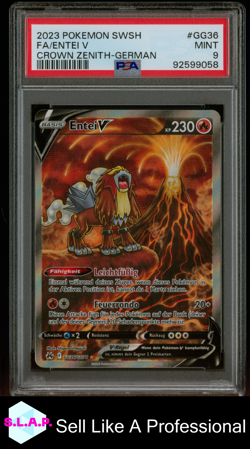 FA/ENTEI V CROWN ZENITH-GER POKEMON SWSH CROWN ZENITH 2023 GG36 PSA 9 - Image 1